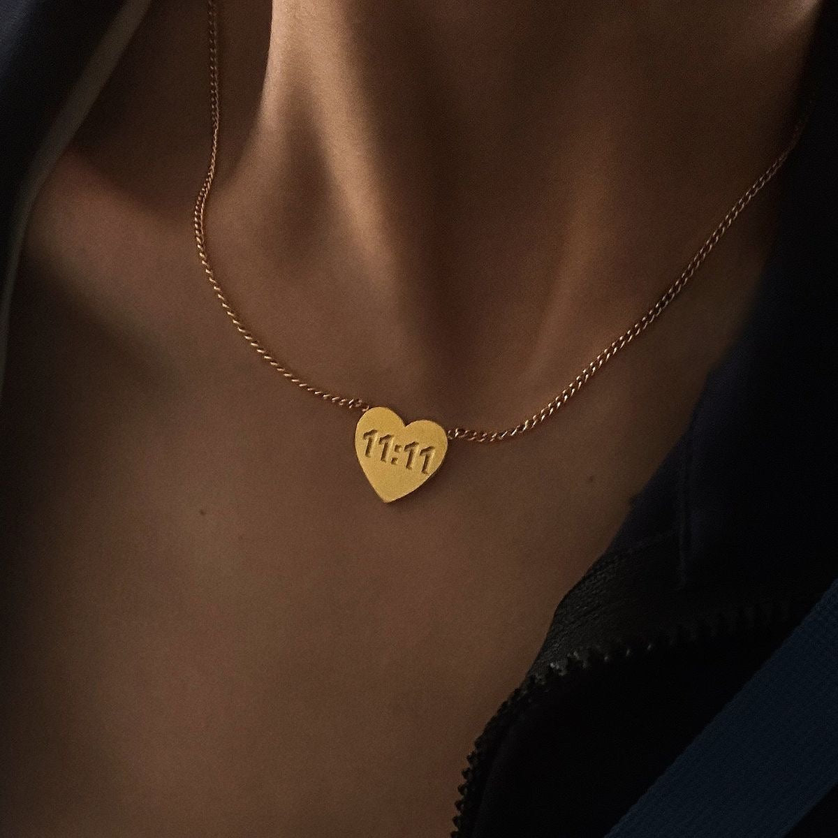 11:11 heart necklace