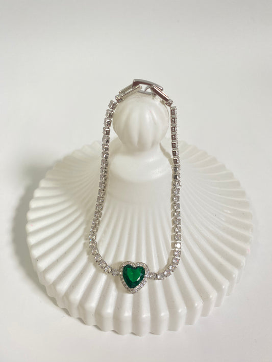 Heart tennis bracelet