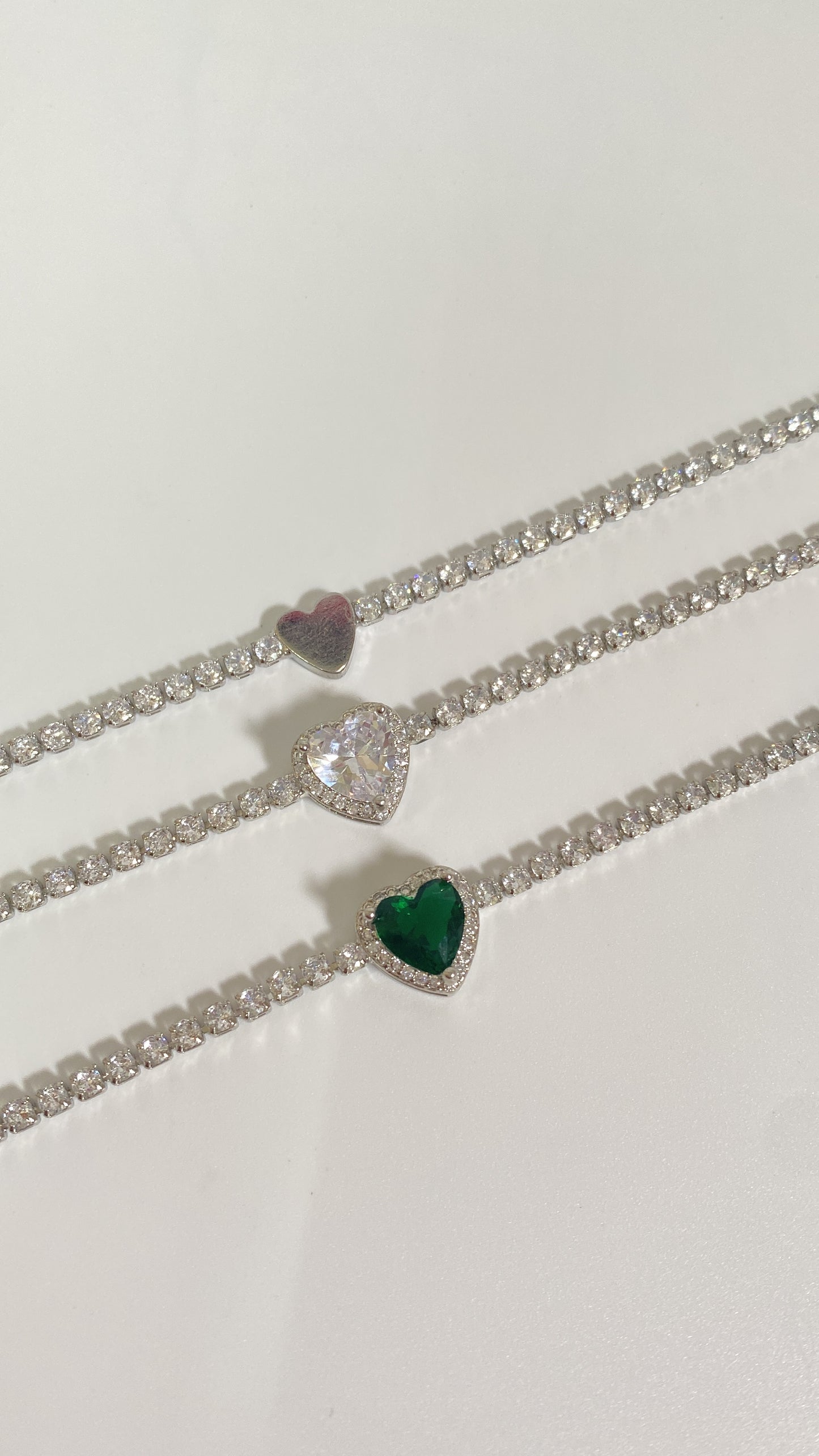 Heart tennis bracelet