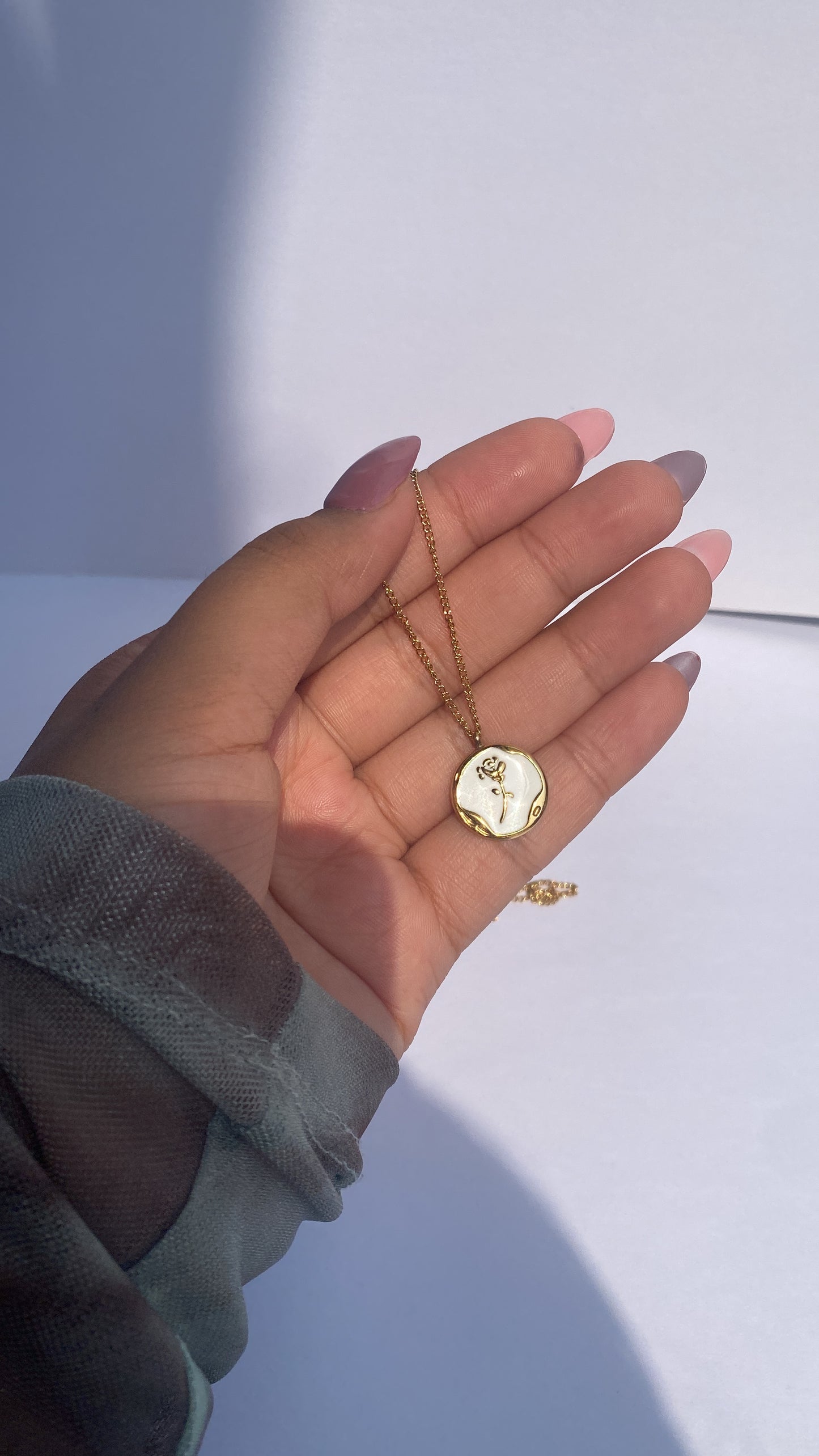 Milky moon necklace