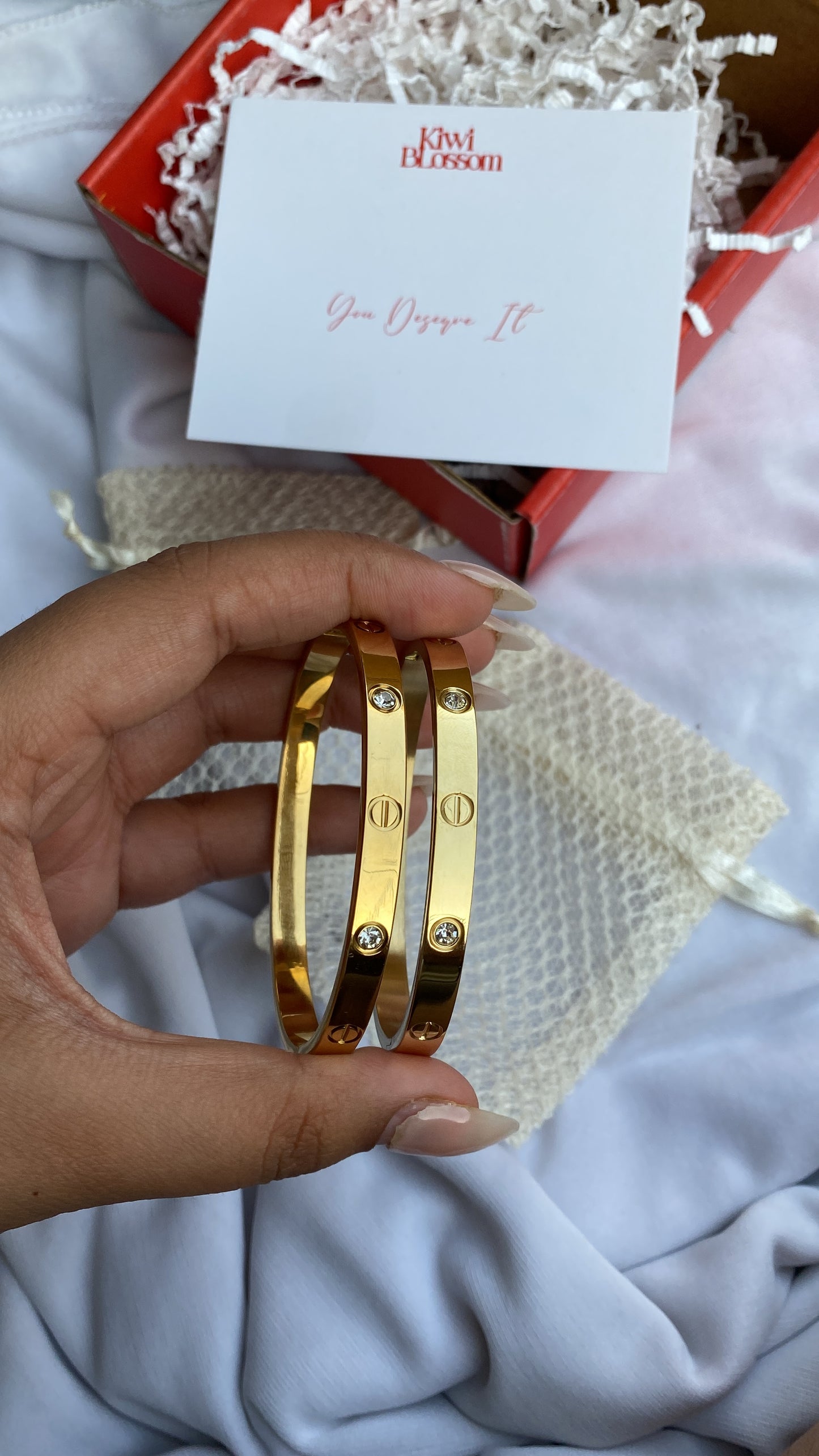 Love  golden bracelets set