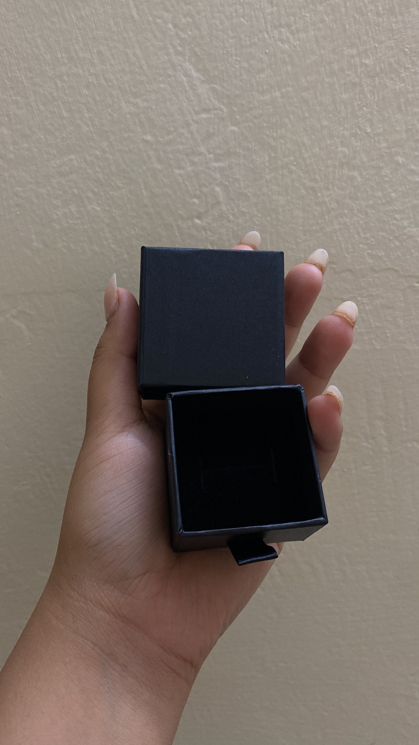 Black ribbon ring box