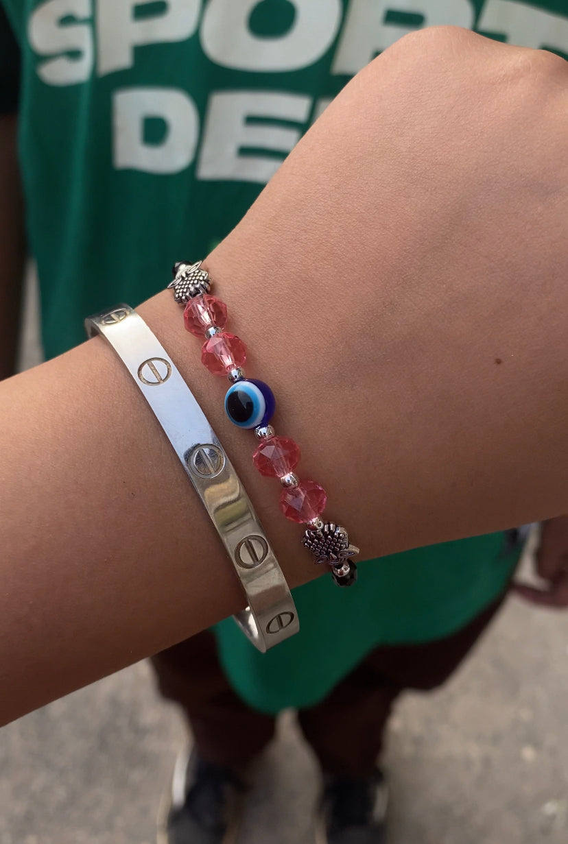 Cerise pink nazar bracelets