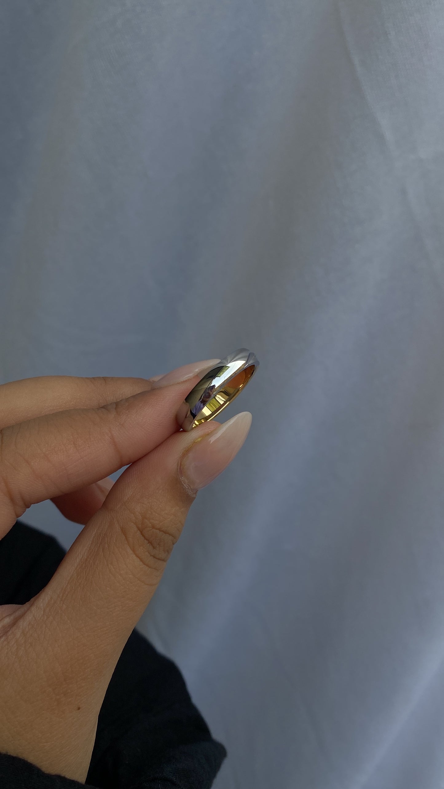 Dual ring (half golden,half silver)