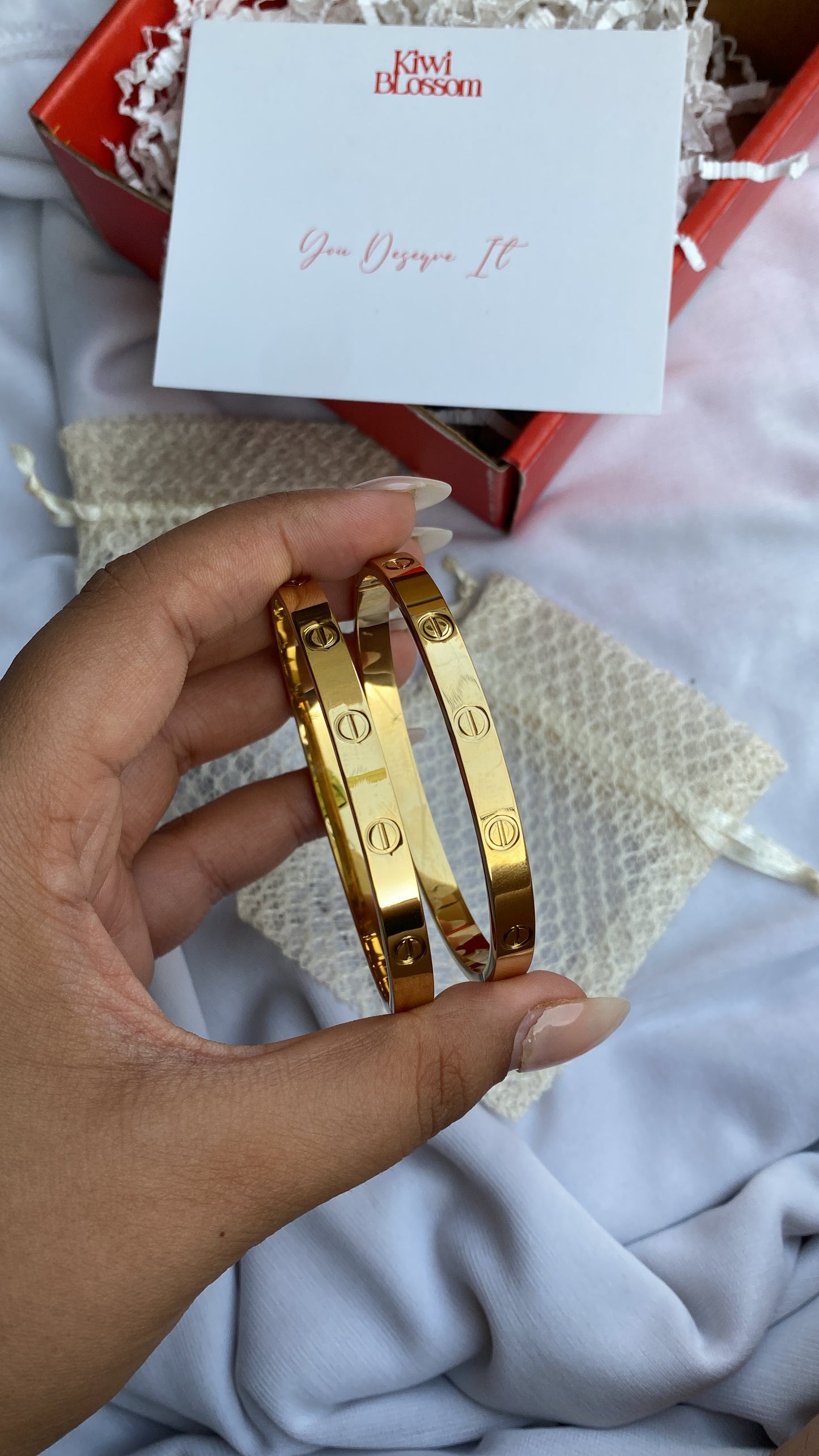 Love  golden bracelets set