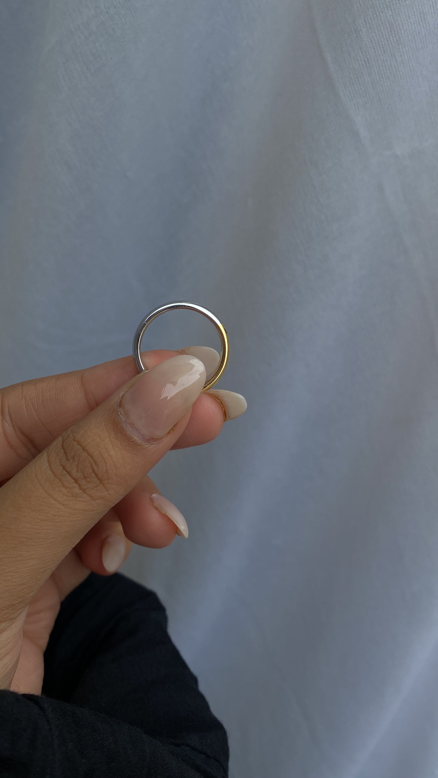 Dual ring (half golden,half silver)