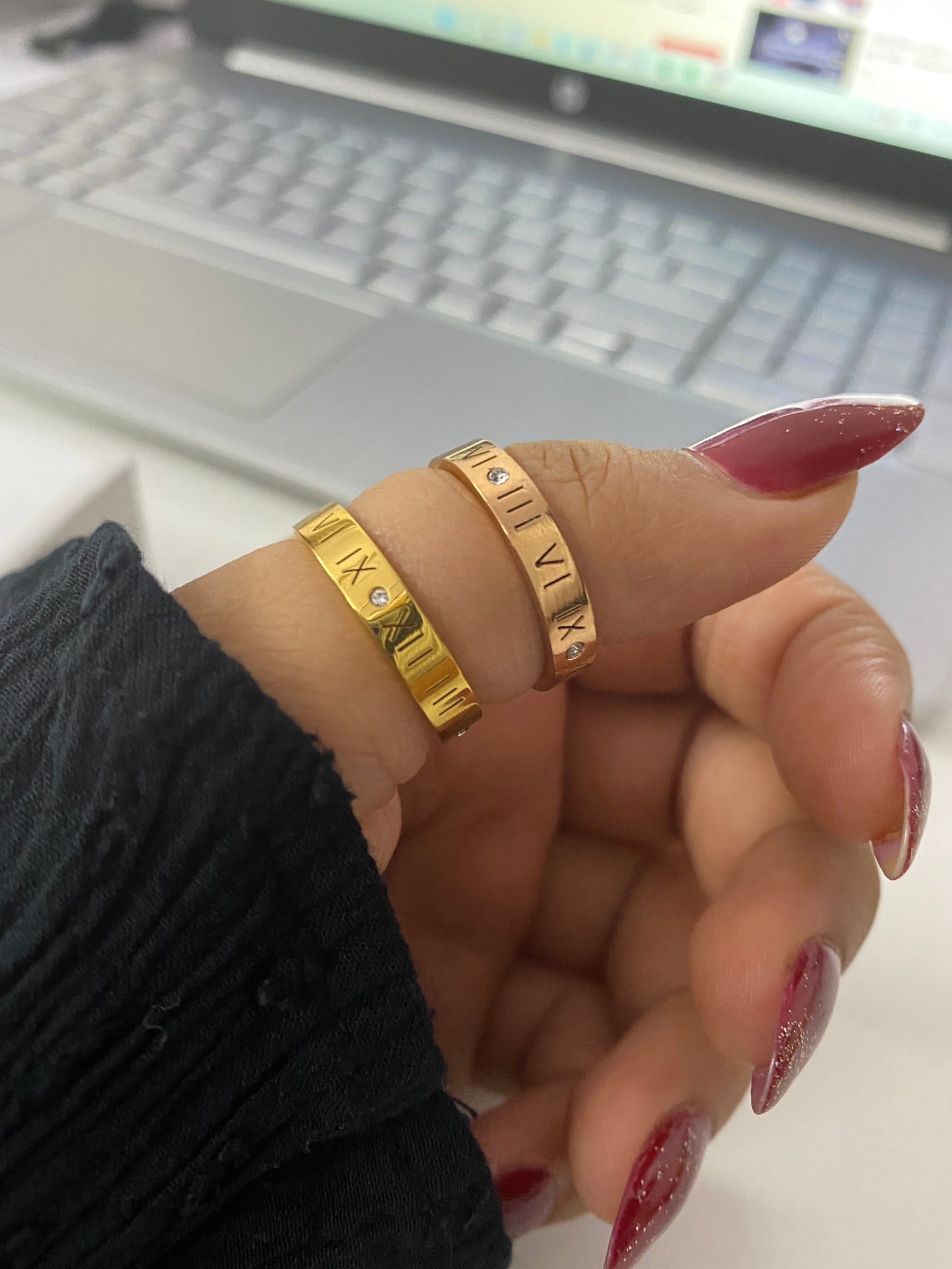 Roman rose gold ring