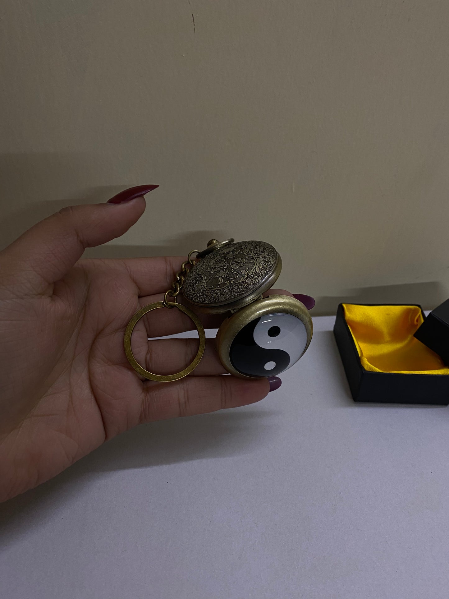 Yinyang antique watch keychain