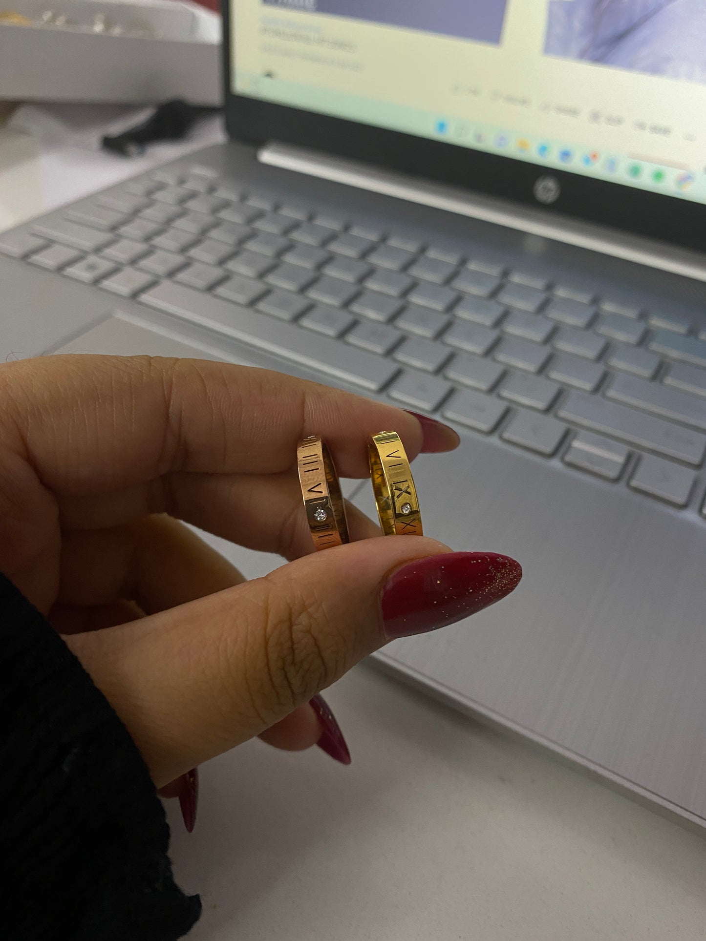 Roman rose gold ring