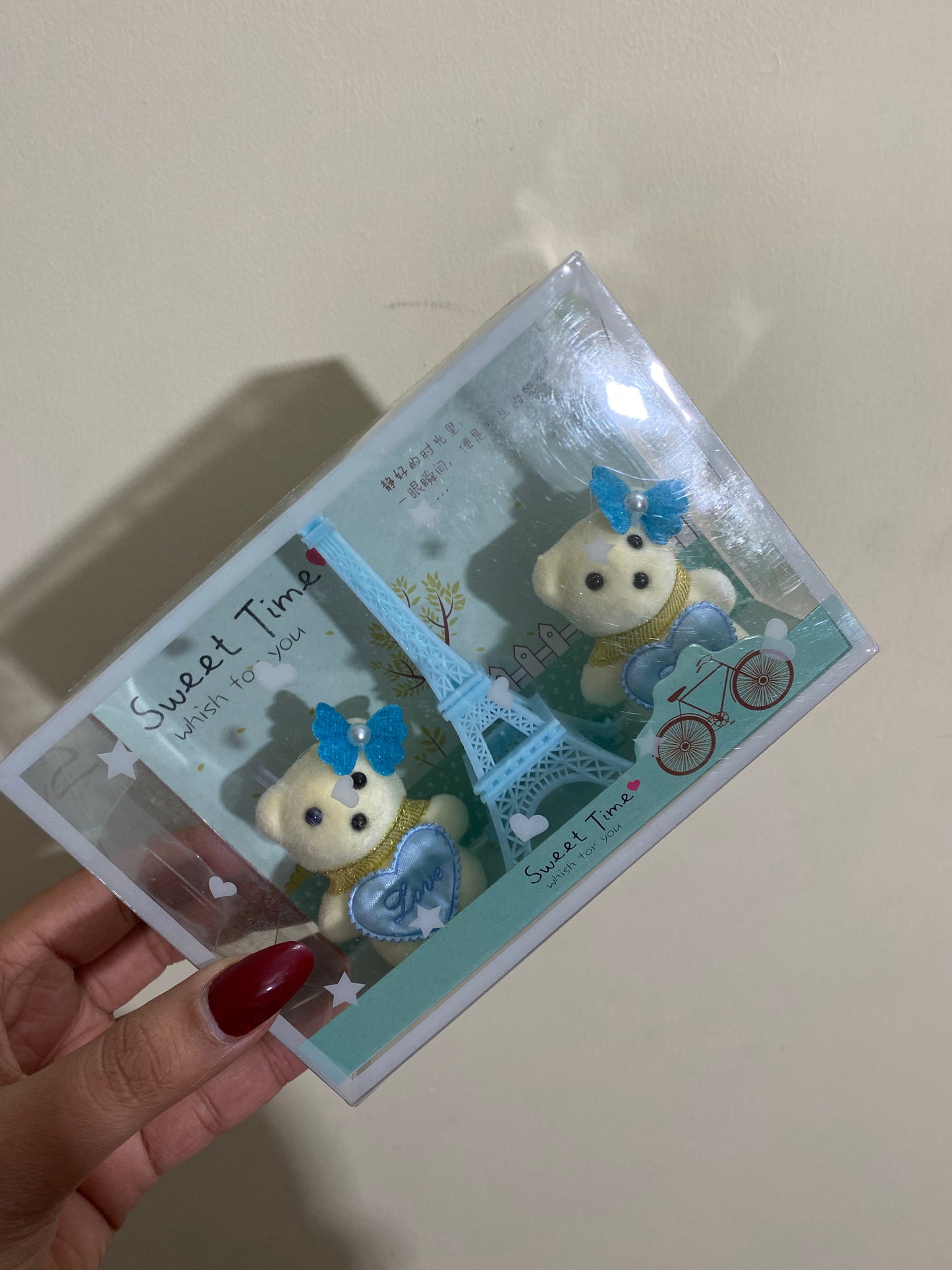 Effiel tower teddy couple set