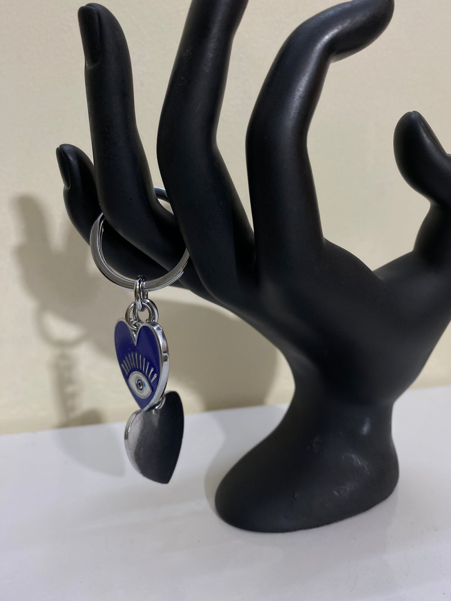 Heart evil eye keychain