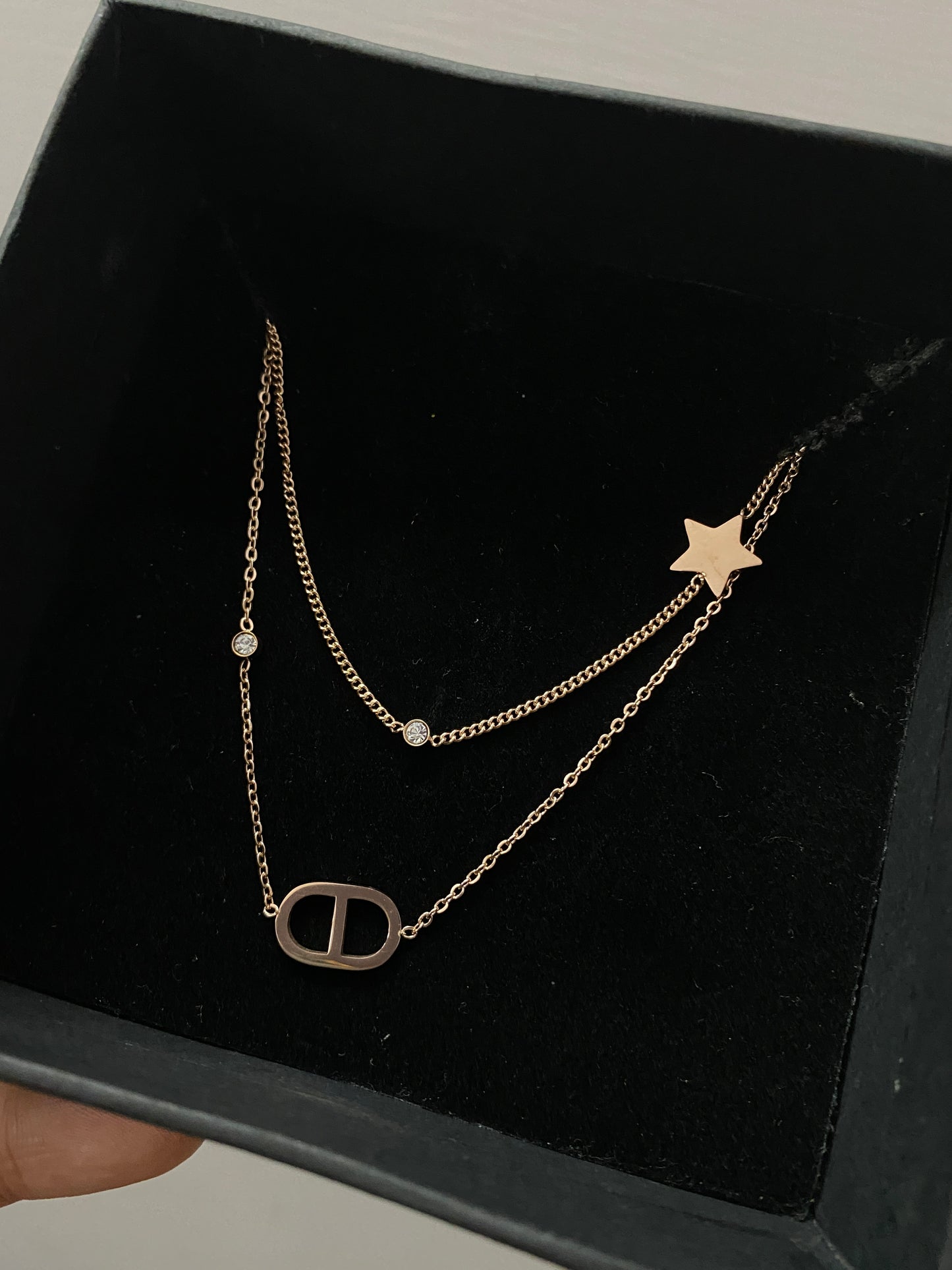 CD layered necklace