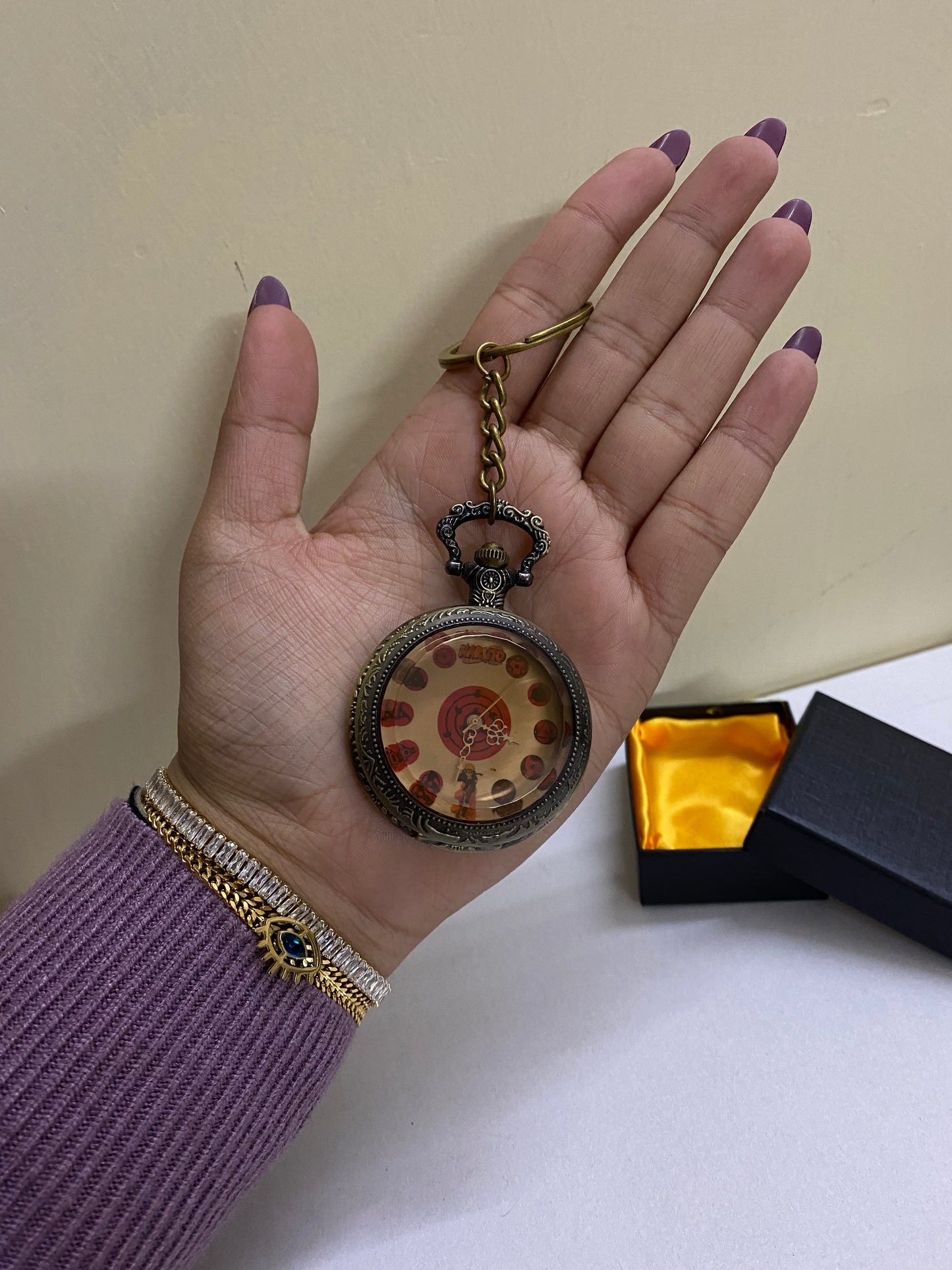 Naruto antique watch keychain