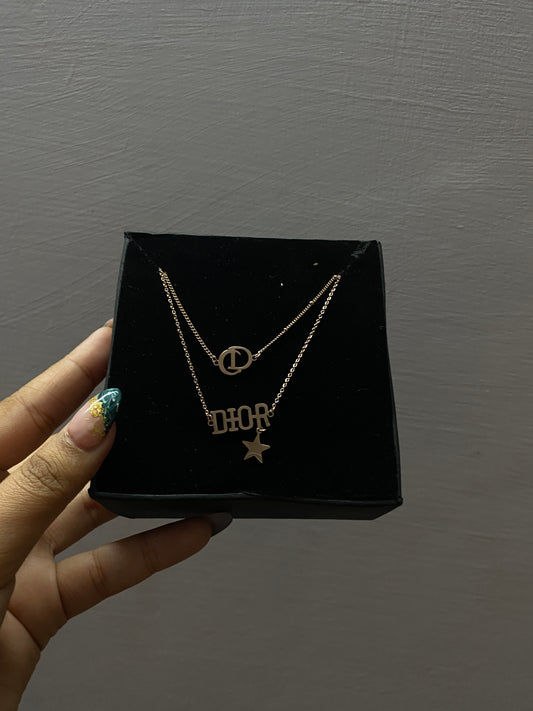 Diorn cd layered necklace