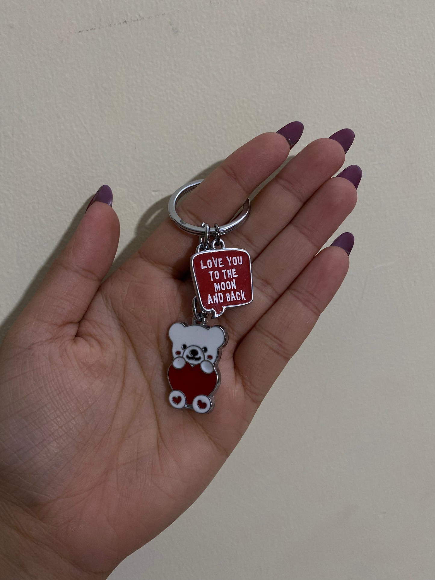 Love u to moon keychain
