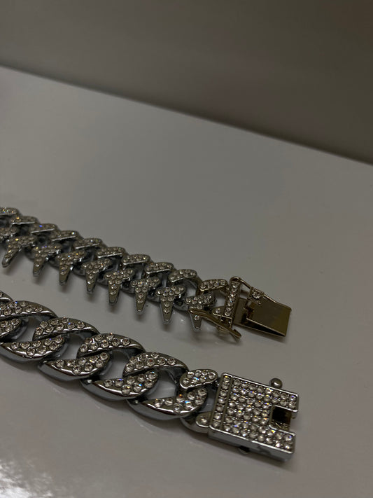 Icy cuban & spiky bracelet