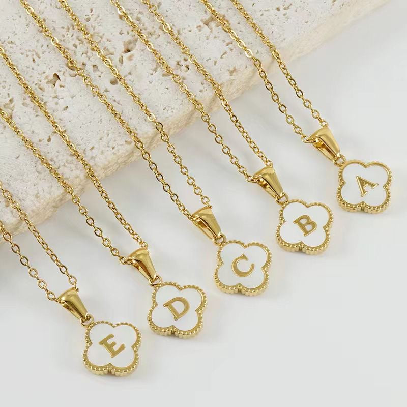 Initial clover necklace