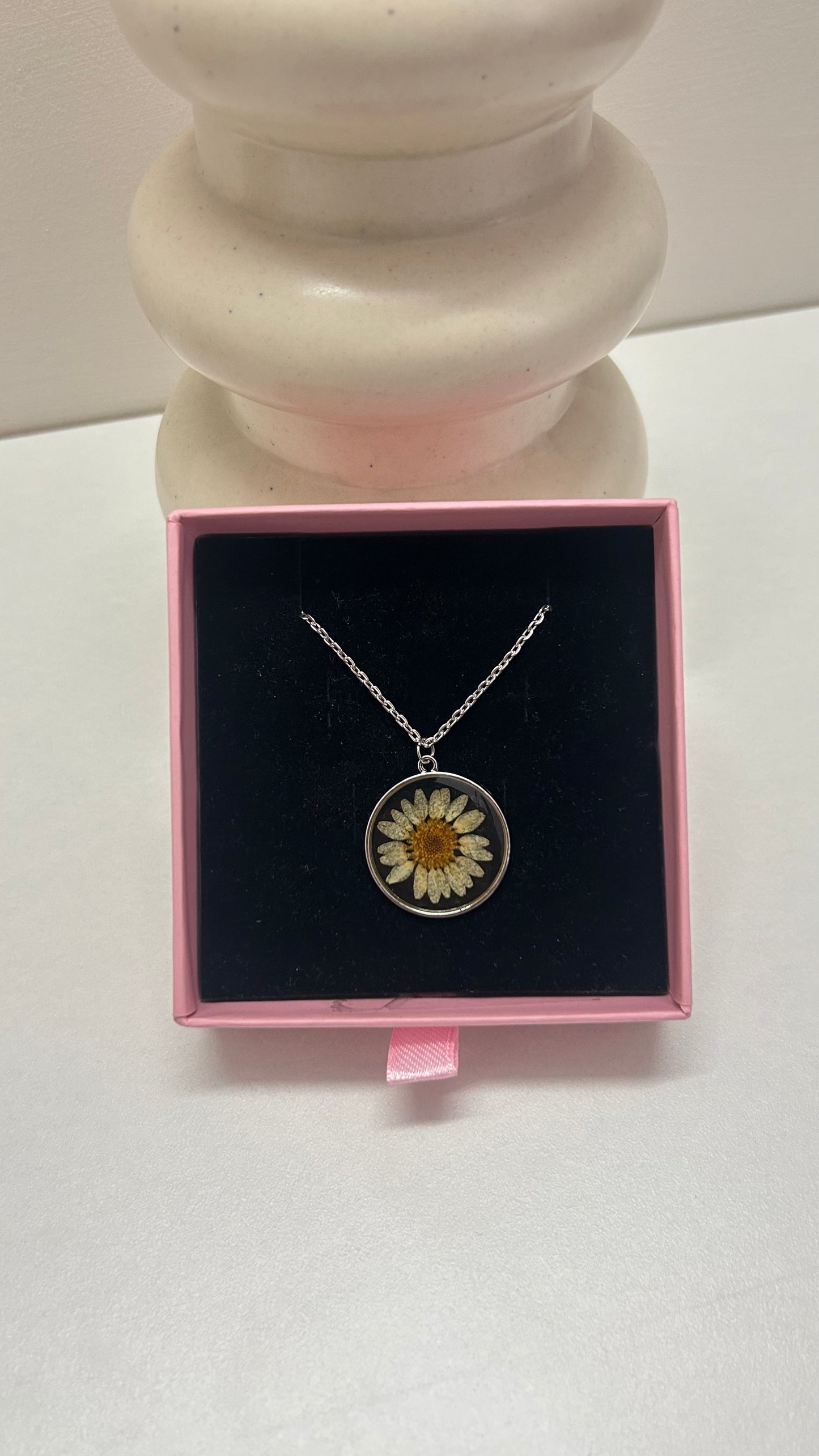 Silver flower necklace