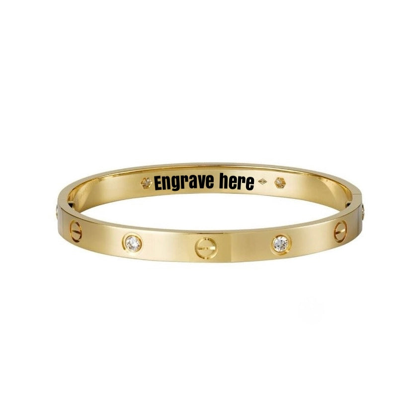 Engravable love bracelet