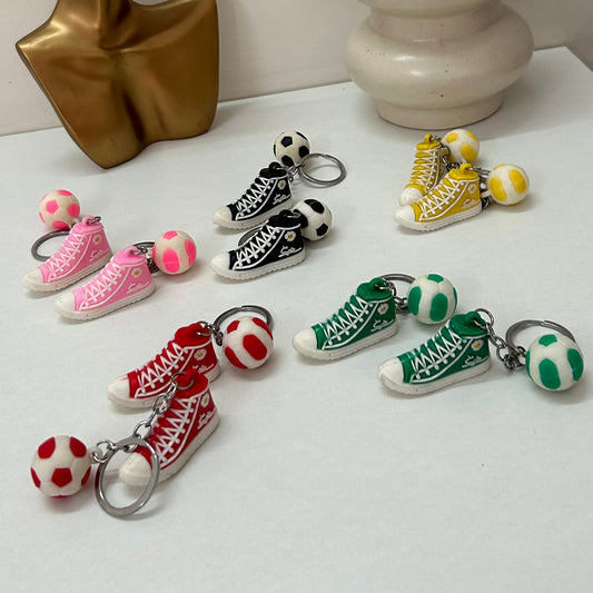 Canvas football keychain (pair of 2)