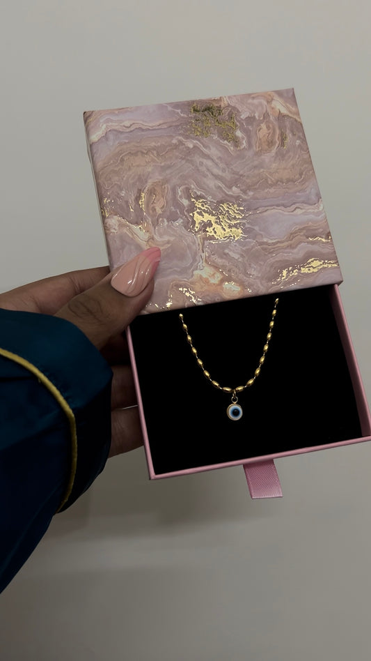 Evil eye golden necklace