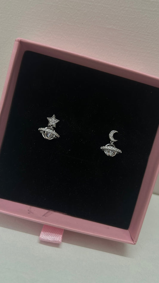 Star moon studs