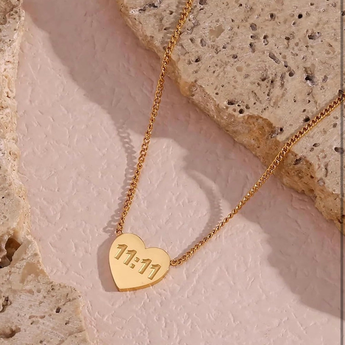 11:11 heart necklace