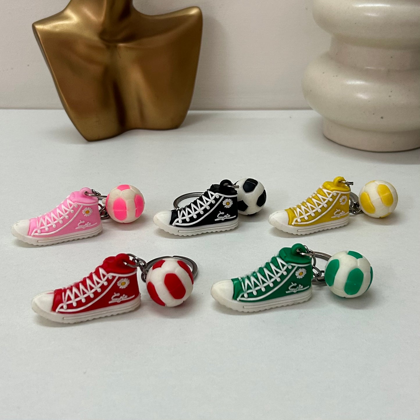 Canvas football keychain (pair of 2)
