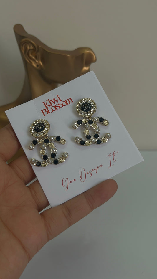 CC studded earrings