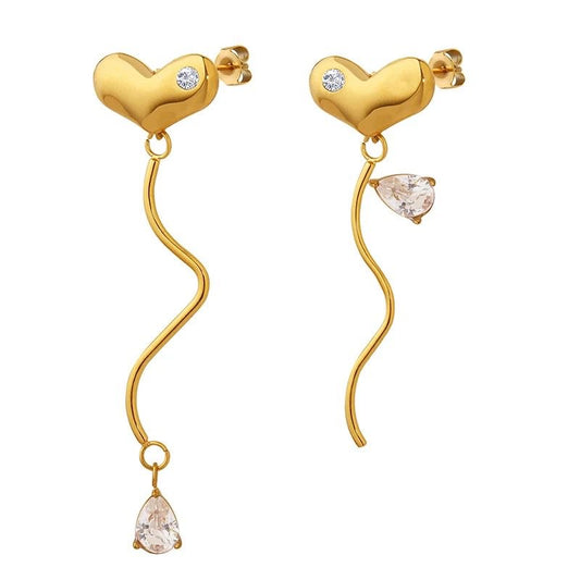 Heart string earring