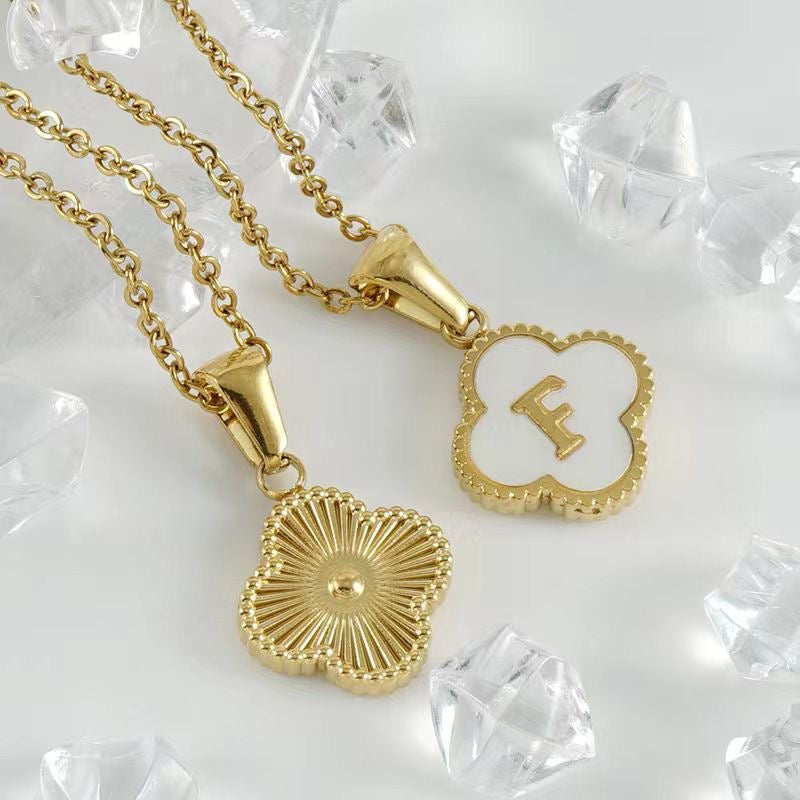 Initial clover necklace