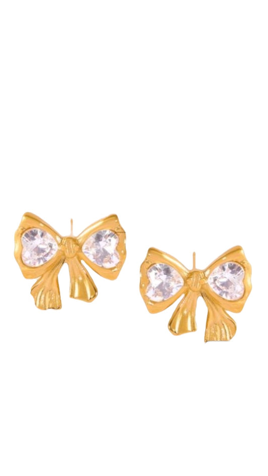 Bow studded earrings