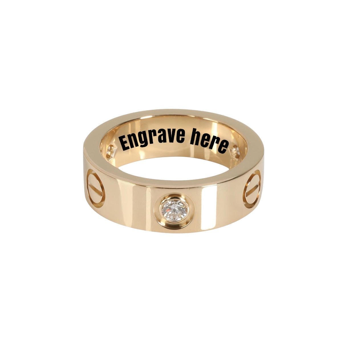 Engravable love stone ring