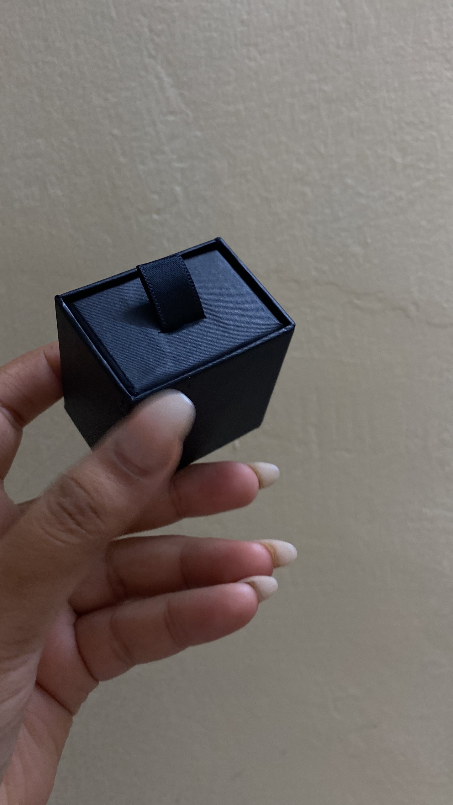 Black ribbon ring box