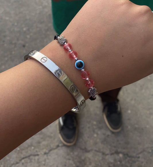 Cerise pink nazar bracelets