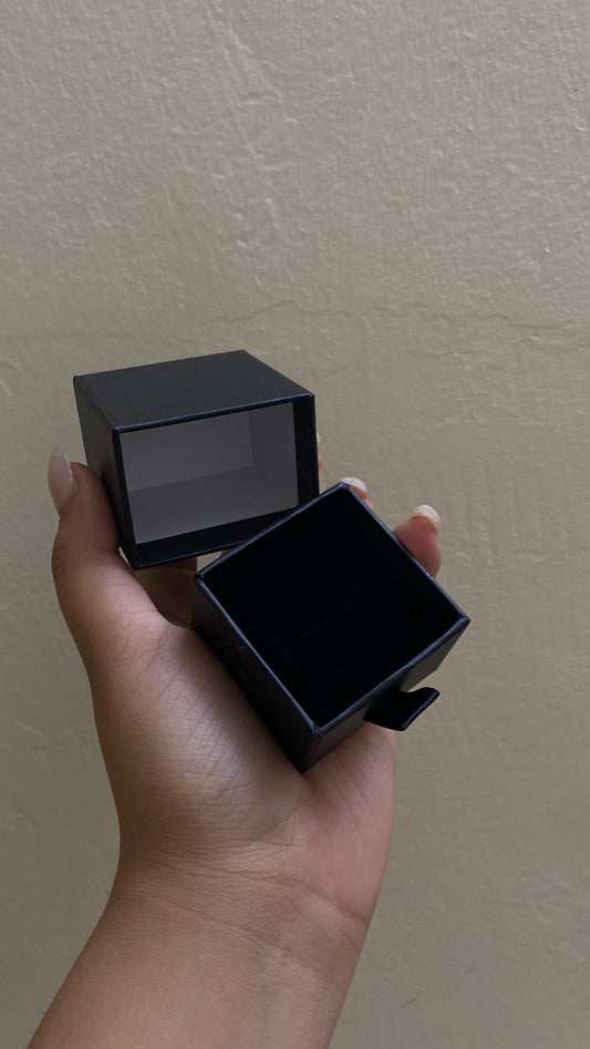Black ribbon ring box