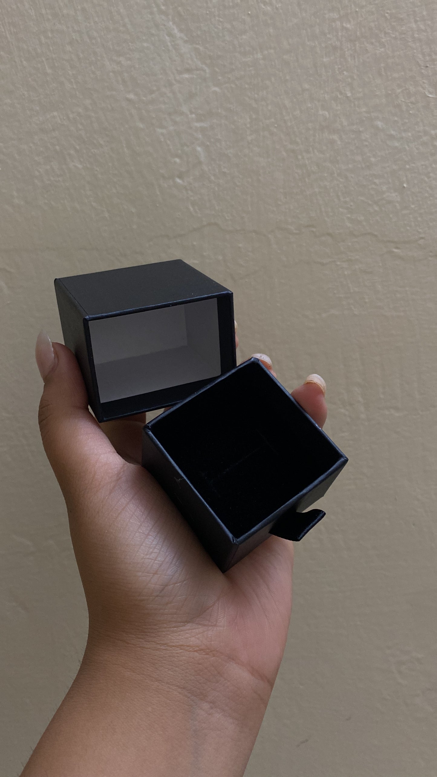 Black ribbon ring box