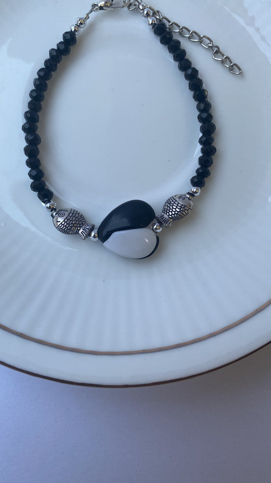 Yinyang heart bracelet