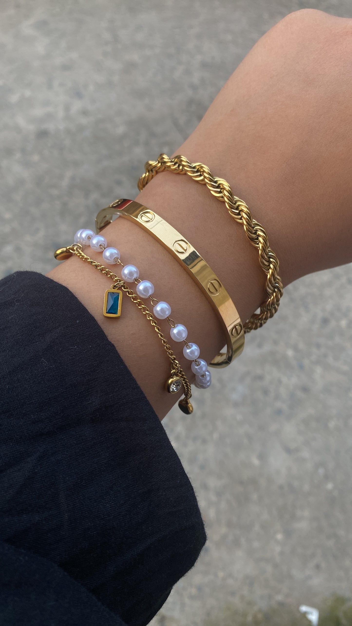 Grace stack ( love + rope + scarlett bracelet)