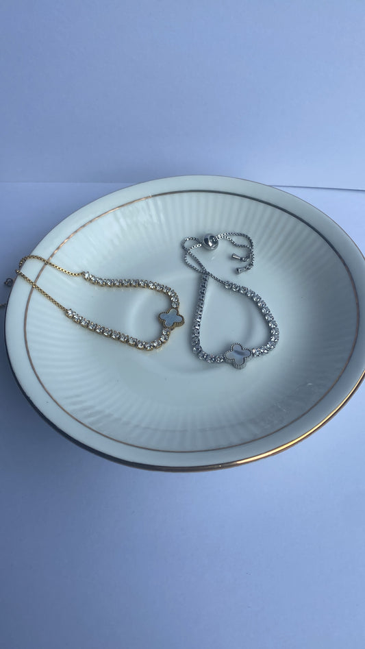 Clover tennis adjustable bracelet