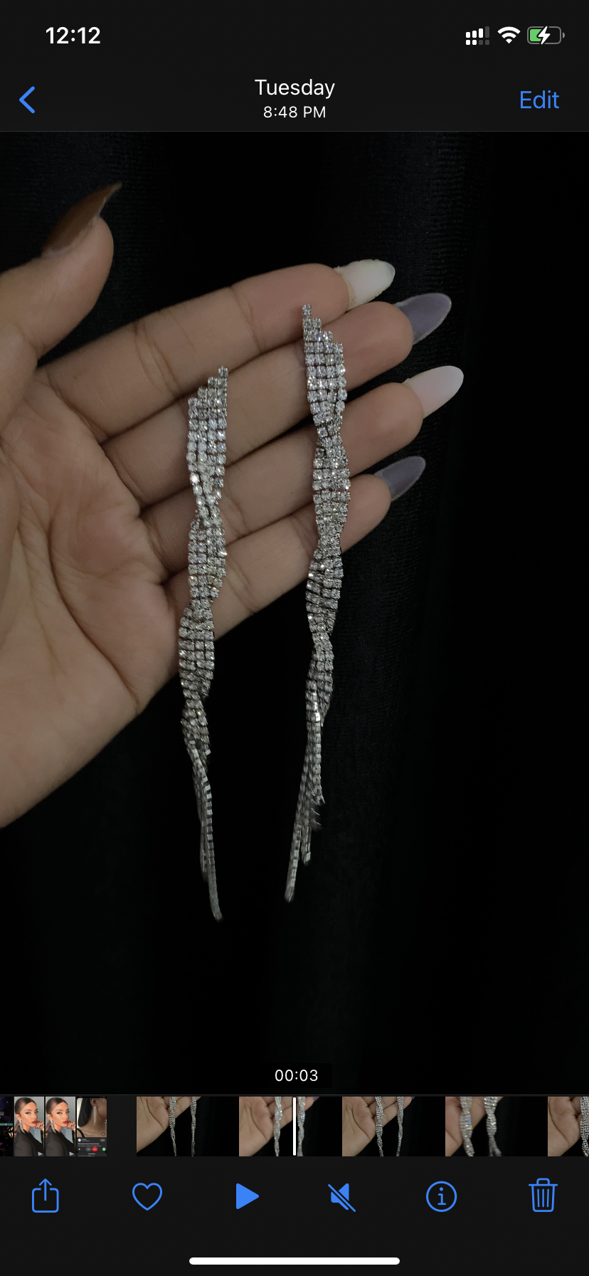 Shimmery rhinestone earrings