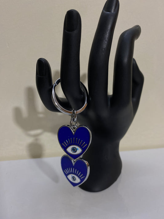 Heart evil eye keychain