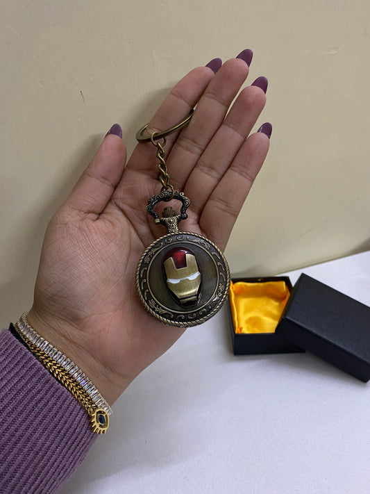 Iron Man antique watch keychain