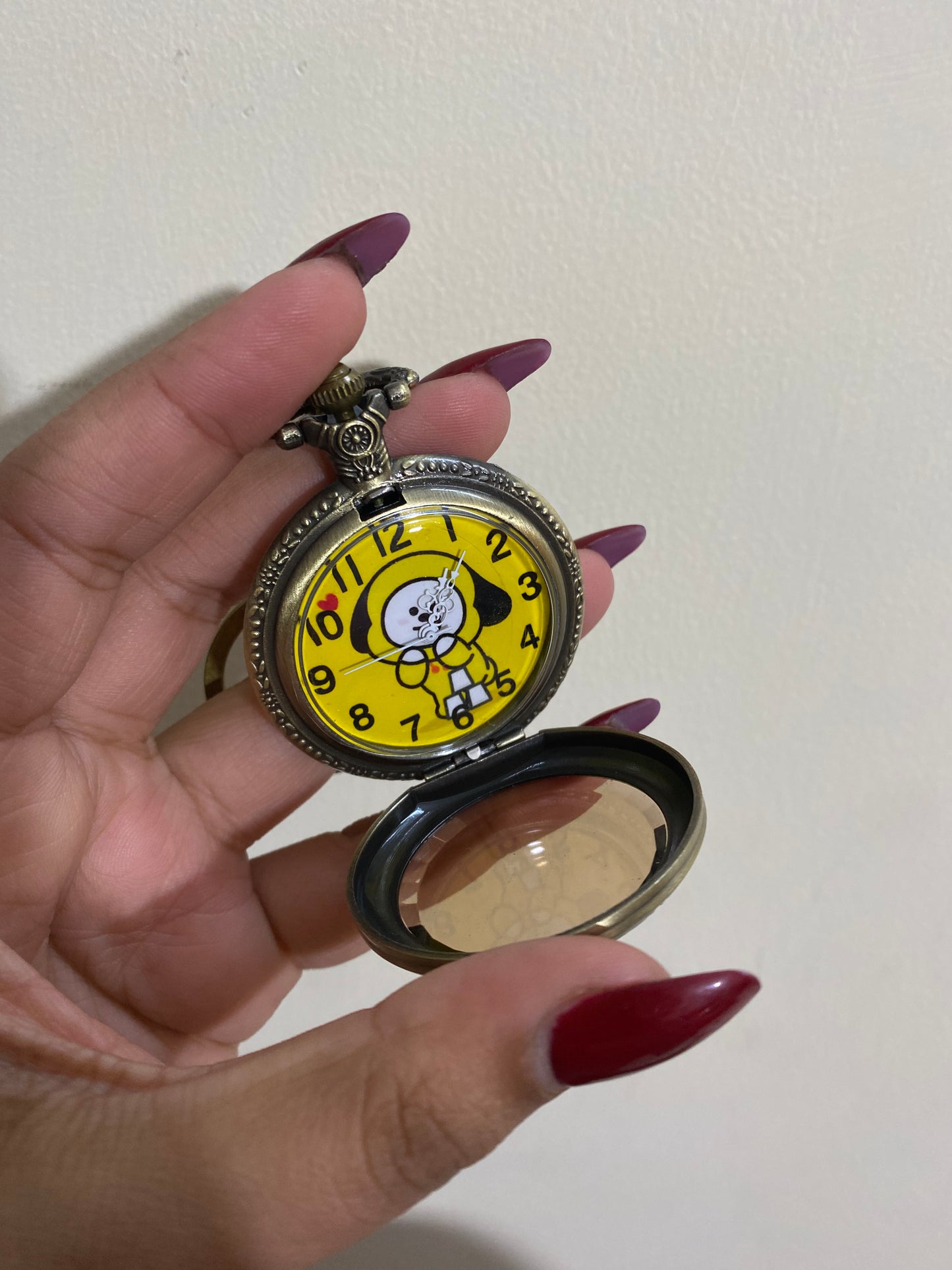 Bts yellow  antique watch keychain
