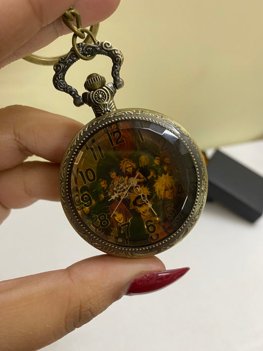 Naruto gang antique watch keychain