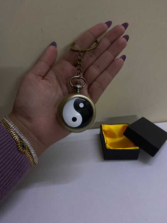 Yinyang antique watch keychain