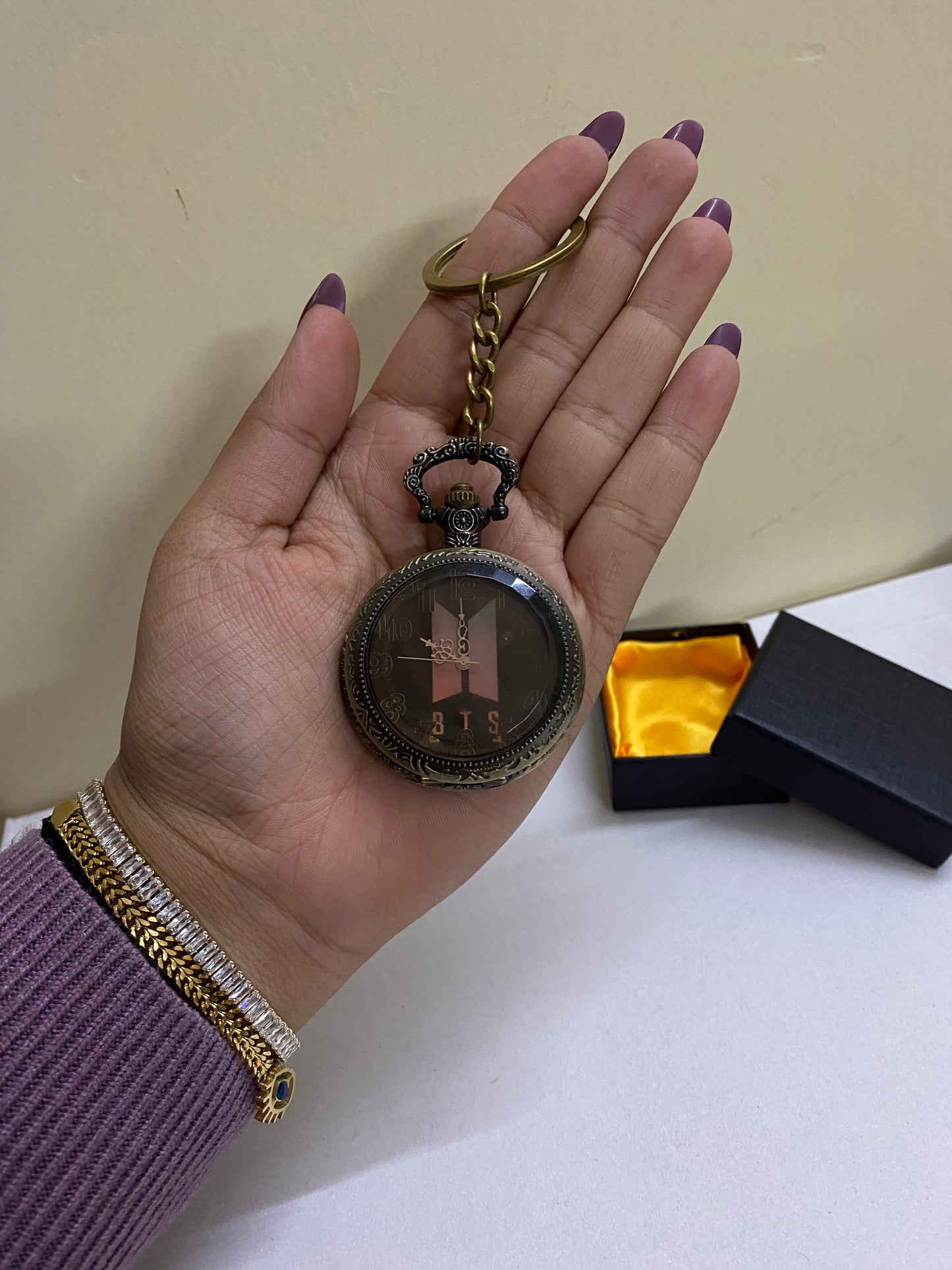 BTS antique watch keychain